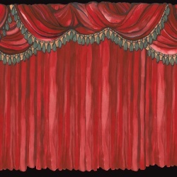 Fototapet, Behind the Curtains, Red, Rebel Walls - Img 2