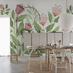 Fototapet, Big Blossom, Pink, Rebel Walls