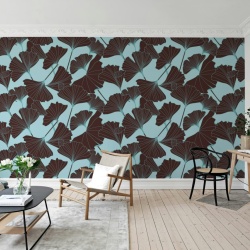 Fototapet, Big Ginko, Turquoise, Rebel Walls - Img 3