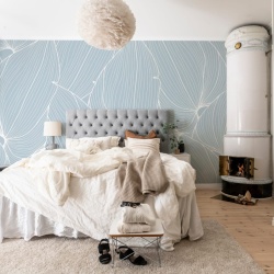 Fototapet, Big Leafs, Baby Blue, Rebel Walls