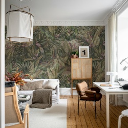Fototapet, Birds in the Jungle, Lilac, Rebel Walls