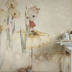 Fototapet, Bloomy Fields of Marion, Warm Yellow, Rebel Walls