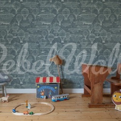 Fototapet, Bon Voyage, Blue, Rebel Walls