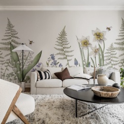 Fototapet, Bumblebee, White, Rebel Walls