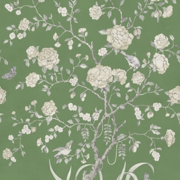 Fototapet, Chinoiserie Botanica, Green, Rebel Walls - Img 2