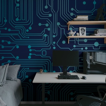 Fototapet, Circuit Board, Blue, Rebel Walls - Img 3