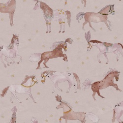 Fototapet, Circus Horses, Soft Pink, Rebel Walls - Img 2