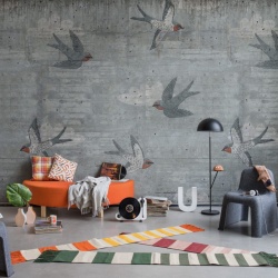 Fototapet, Concrete Art, Swallow, Rebel Walls - Img 4