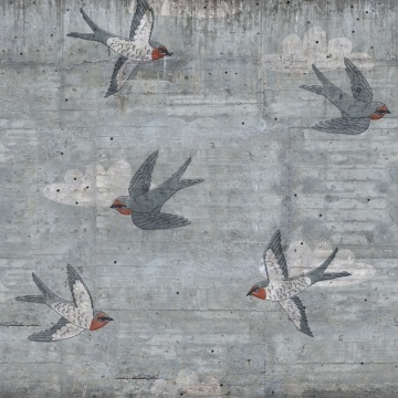 Fototapet, Concrete Art, Swallow, Rebel Walls - Img 2