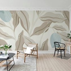 Fototapet, Cool Flora, Beige & Blue, Rebel Walls