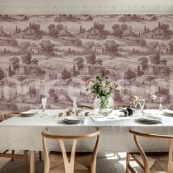 Fototapet, Countryside Toile, Cambridge Red, Rebel Walls - Img 3