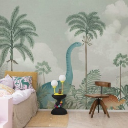 Fototapet, Dinosaur World, Light Green, Rebel Walls