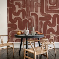 Fototapet, Drape Brush, Red, Rebel Walls
