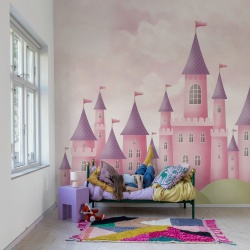 Fototapet, Dreamy Castle, Pink, Rebel Walls