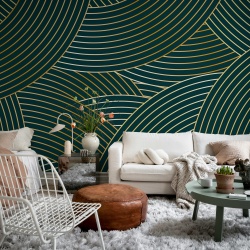 Fototapet, Elegant Lines, Petrol, Rebel Walls