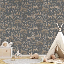 Fototapet Fantastic Forest - Vintage Blue, Kikki Belle
