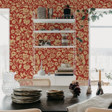 Fototapet, Floral Opulence, Red, Rebel Walls - Img 3