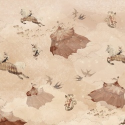 Fototapet, Flying Circus, Misty Pink, Rebel Walls - Img 6