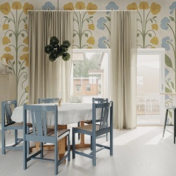 Fototapet, Folk Flower, Yellow, Rebel Walls
