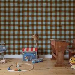 Fototapet, Gingham, Brown, Rebel Walls - Img 3