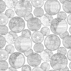 Fototapet, Globes Gathering, Black and White, Rebel Walls - Img 6