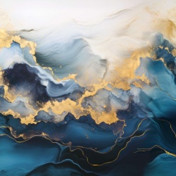 Fototapet, Gold Stream, Blue, Rebel Walls - Img 2
