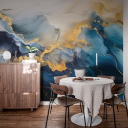 Fototapet, Gold Stream, Blue, Rebel Walls - Img 4