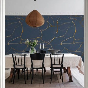 Fototapet, Gold Swirl, Dark Blue, Rebel Walls - Img 3