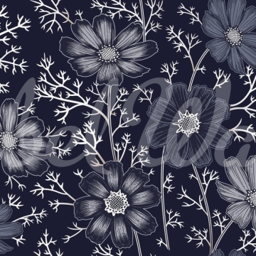 Fototapet, Grand Flowers, Blue, Rebel Walls - Img 2