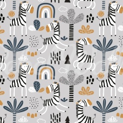 Fototapet, Happy Zebra, Gray, Rebel Walls - Img 2