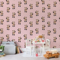 Fototapet, Hello Bear, Baby Pink, Rebel Walls - Img 6