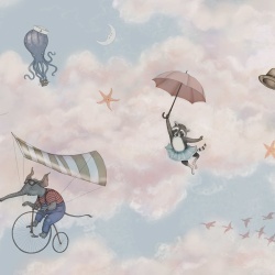 Fototapet, In the Clouds, Pink, Rebel Walls - Img 2