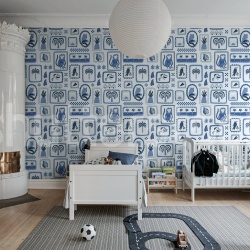 Fototapet, Jungle Frames, Blue, Rebel Walls