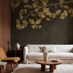 Fototapet, Maidenhair Tree, Black, Rebel Walls