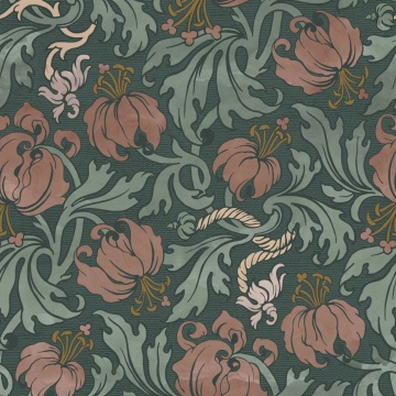 Fototapet, Midnight Peony, Burgundy, Rebel Walls - Img 2
