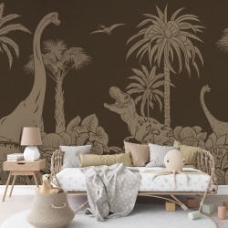 Fototapet Monochrome Dino - Brown Vintage, Kikki Belle - Img 3