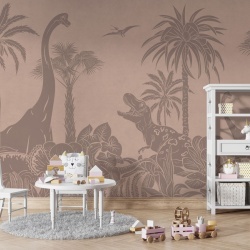 Fototapet Monochrome Dino - Pink Vintage, Kikki Belle - Img 5