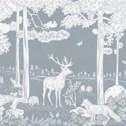 Fototapet Monochrome Forest - Blue, Kikki Belle - Img 2
