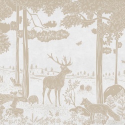 Fototapet Monochrome Forest - White Vintage, Kikki Belle - Img 2