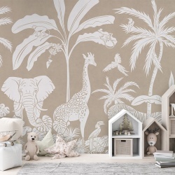 Fototapet Monochrome Jungle - Brown, Kikki Belle - Img 3