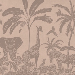 Fototapet Monochrome Jungle - Pink Vintage, Kikki Belle - Img 2