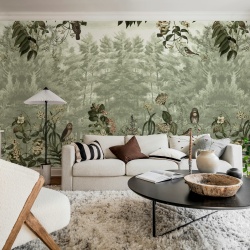 Fototapet, Owl Forest, Green, Rebel Walls - Img 3