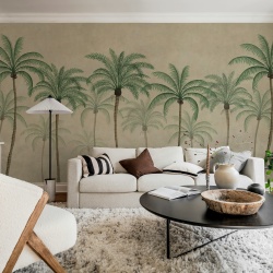 Fototapet, Palm Parade, Beige, Rebel Walls