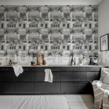 Fototapet, Palm Residence, Gray, Rebel Walls - Img 3