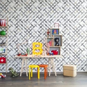 Fototapet, Patchwork Play, Grey, repetitiv, Rebel Walls - Img 3