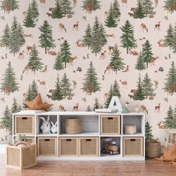 Fototapet Pine Forest - White, Kikki Belle - Img 3