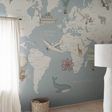 Fototapet, Playful World, Light Blue, Rebel Walls - Img 3