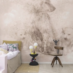 Fototapet, Polar Bear, Soft Pink, Rebel Walls