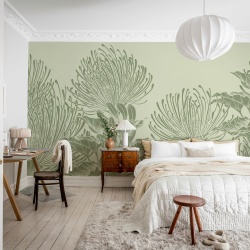 Fototapet, Protea Bloom, Soft Green, Rebel Walls - Img 3