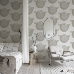 Fototapet, Puffer Fish, White, Rebel Walls - Img 1